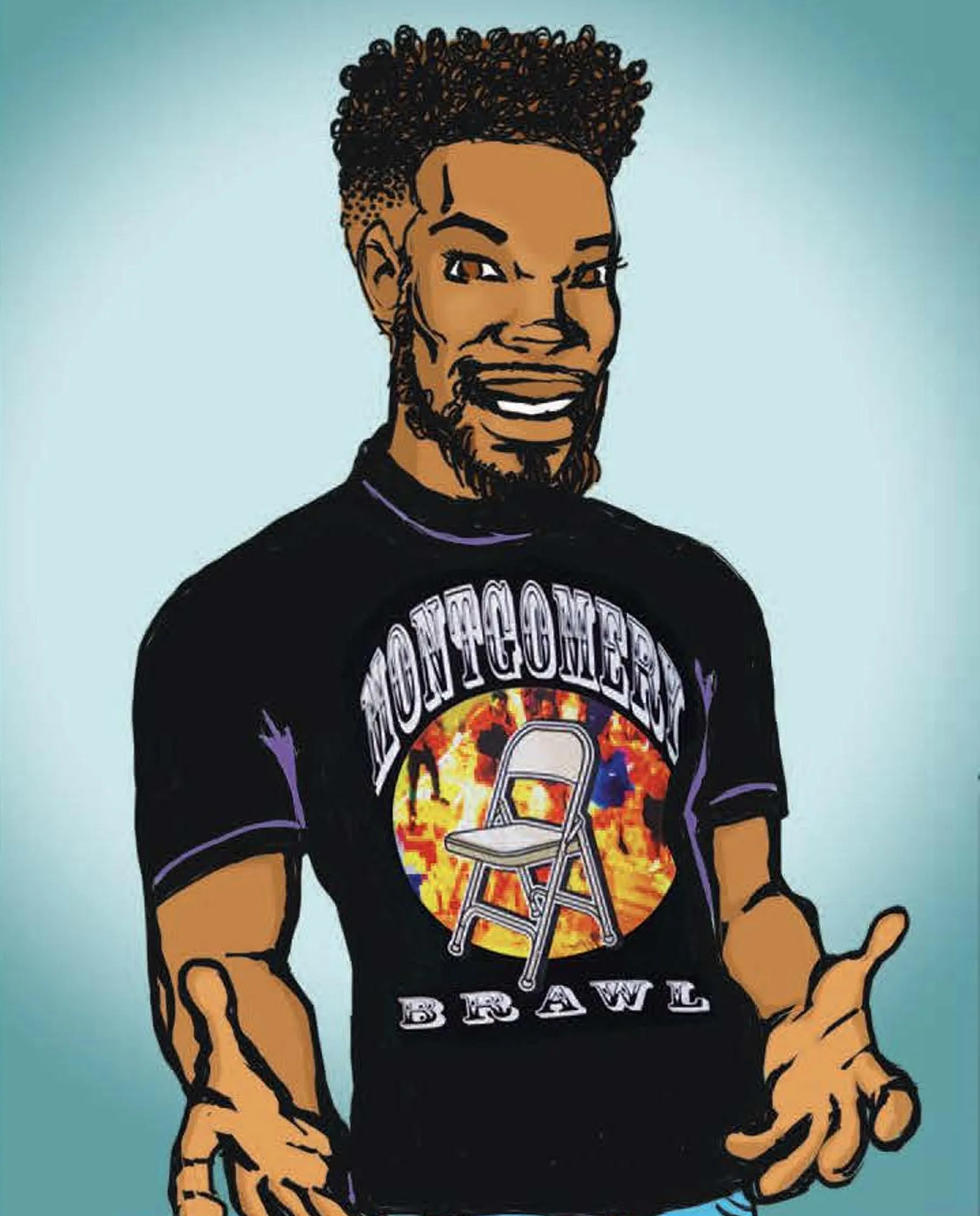 Montgomery Brawl Folding Chair Alabama Dock T-shirt - Image 3